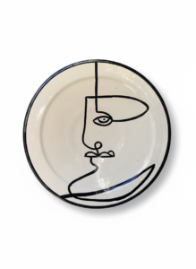 Black And white Picasso-Style Ceramic Plate - Image 2