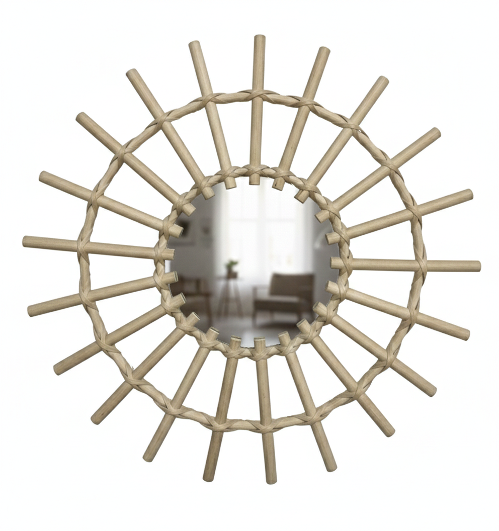 IMG_5194 Rattan Sunburst Mirror - Image 1