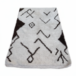 Black and white berber rug