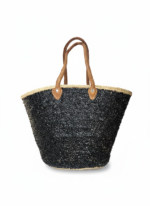 Blush Spark – Handmade Sequin Straw Basket - Image 4