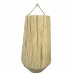 Handwoven Raffia Chandelier – Natural Boho Hanging Light