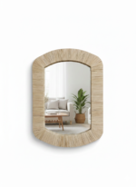 Handwoven Raffia Mirror - Image 2